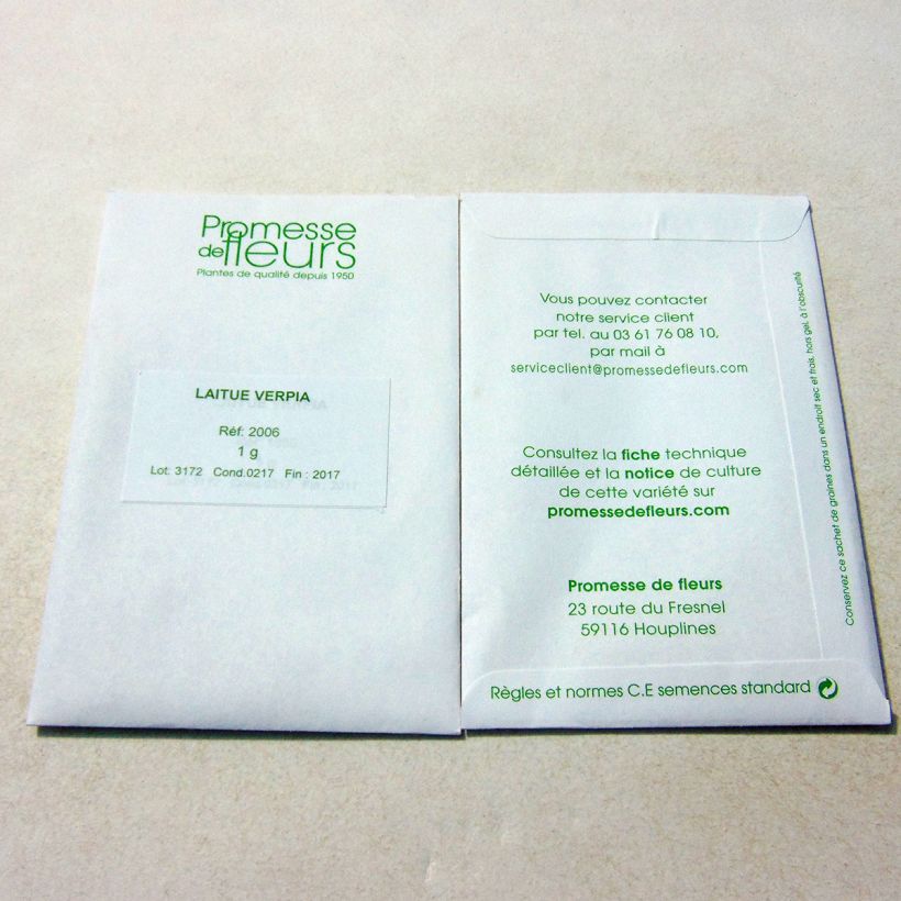 Example of Kopfsalat Verpia per pack of 800 seeds (1g) as you get