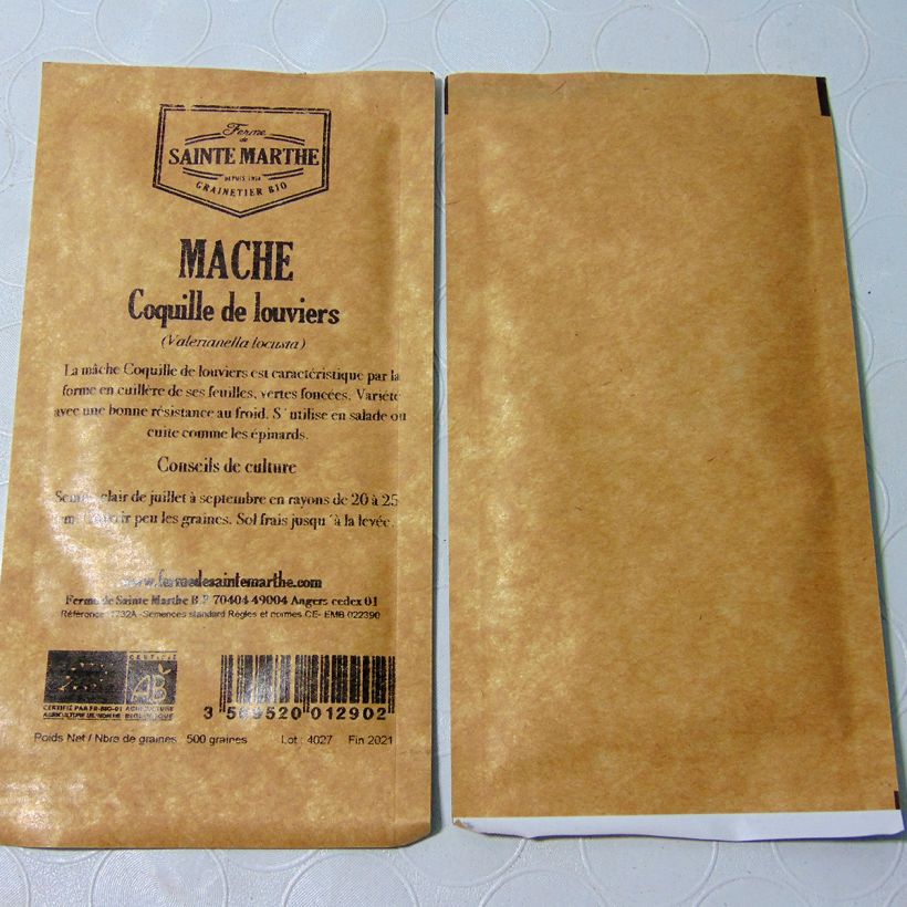 Example of Gewöhnlicher Feldsalat Coquille de Louviers Bio - Ferme de Sainte Marthe per pack of 600 seeds as you get