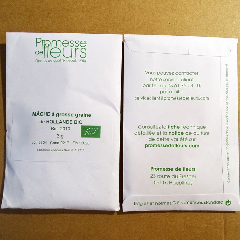 Example of Gewöhnlicher Feldsalat Grosse Graine de Hollande Bio per pack of 1000 seeds (3g) as you get
