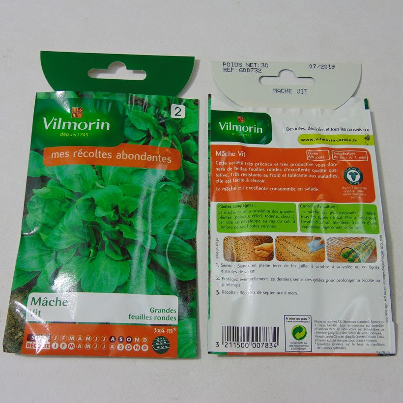 Example of Gewöhnlicher Feldsalat - Vilmorin per pack of 1500 seeds (3g) as you get