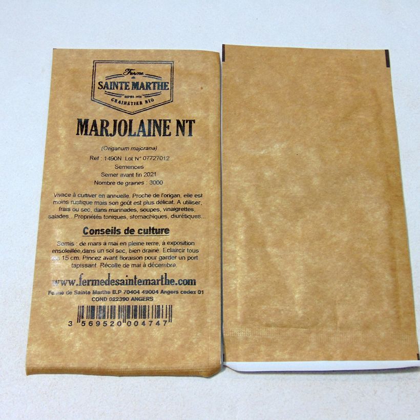 Example of Majoran - Ferme de Sainte Marthe - Origanum majorana per pack of 3000 seeds as you get