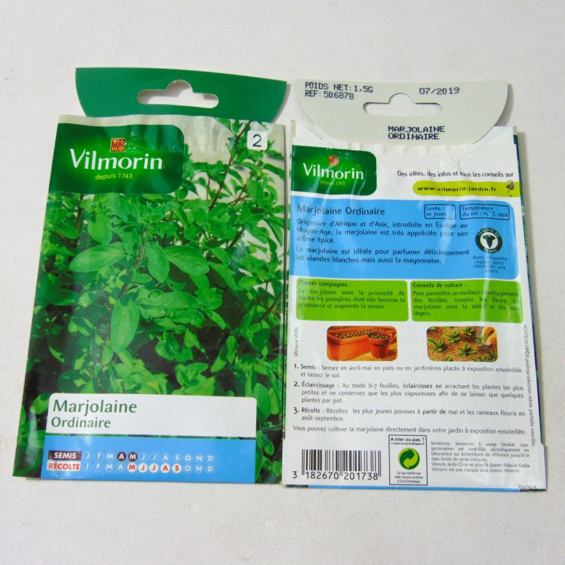 Example of Majoran - Vilmorin - Origanum majorana per pack of 12000 seeds (1g) as you get