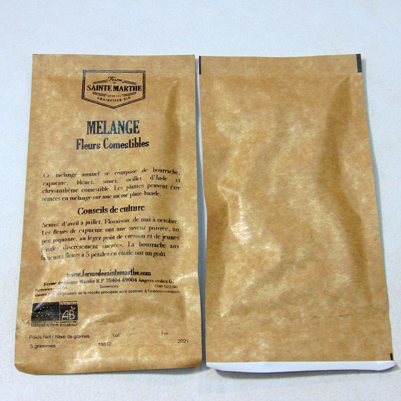 Example of Bio-Mischung essbarer Blumen - Ferme de Sainte Marthe per 5 g seed pack as you get