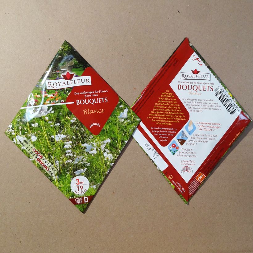 Example of Blumenmischung für weiße Blumensträuße zum Säen - Beutel für 3 m2 per 3 g seed pack as you get
