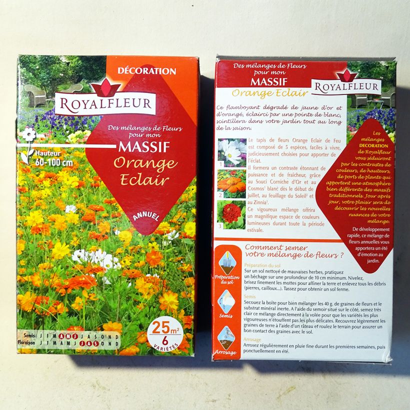 Example of Orange Blitz Blumenbeet-Mischung - 25 m² Box per 40 g seed pack as you get