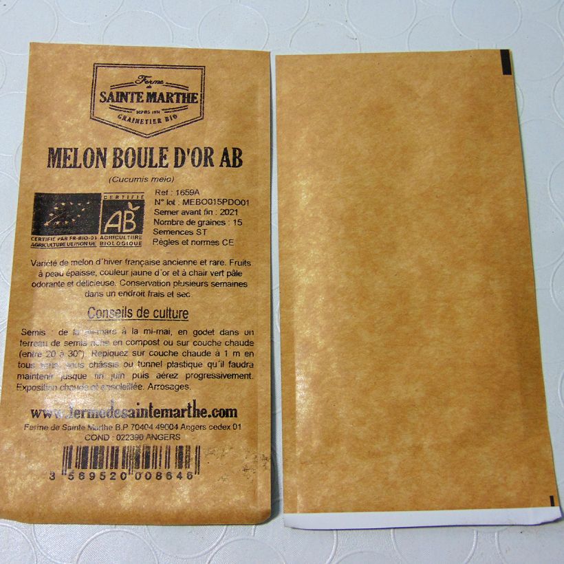 Example of Melone Boule d'Or Bio - Ferme de Sainte Marthe per pack of 15 seeds as you get