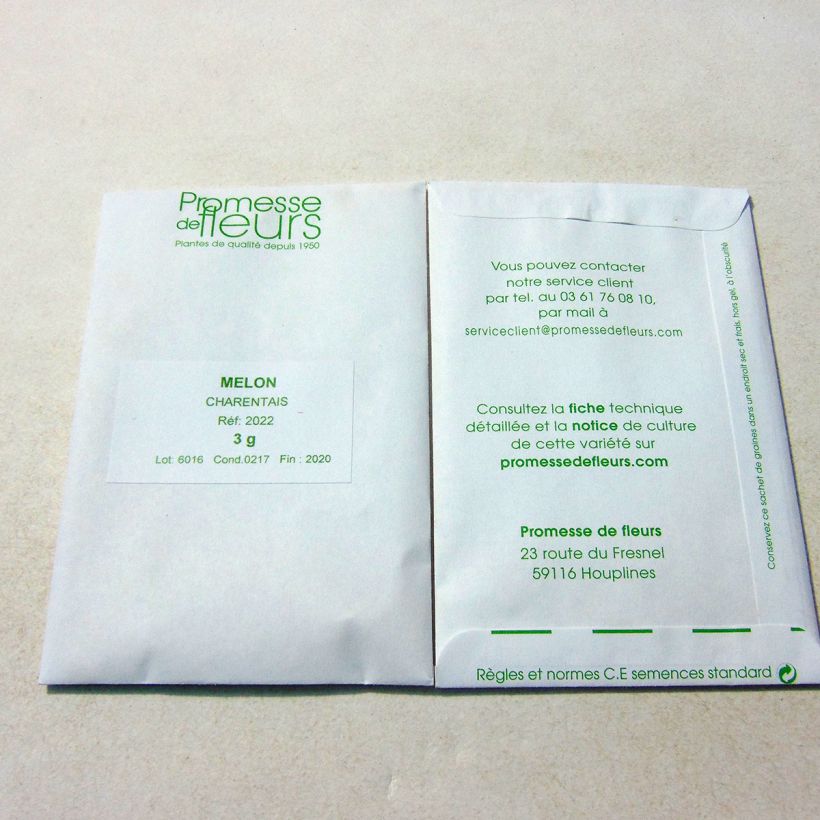 Example of Melone Charentais per pack of 75 seeds (3g) as you get