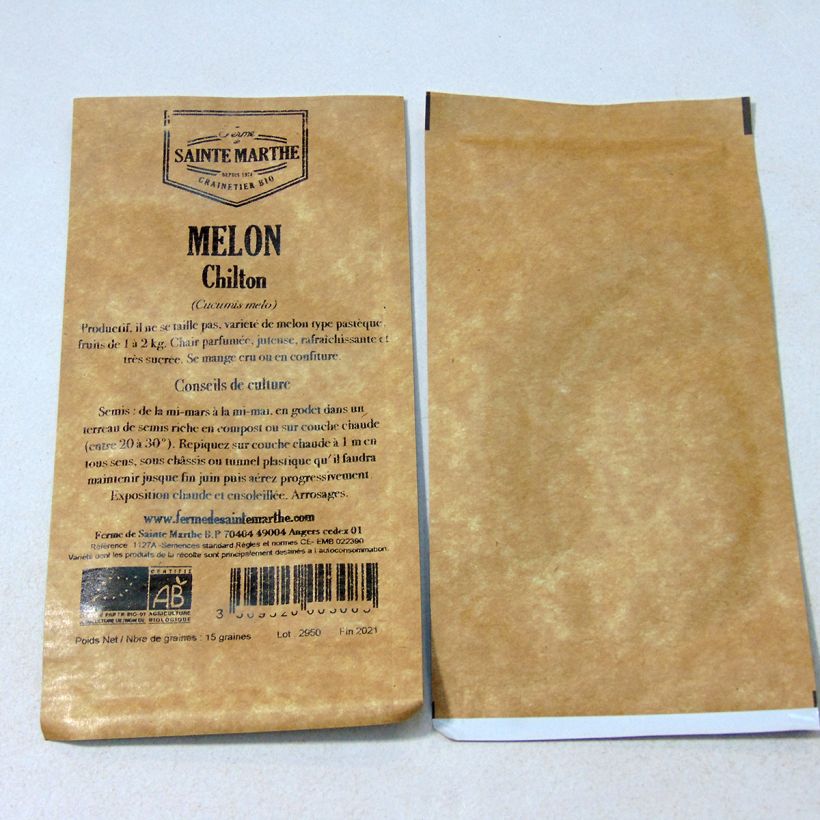 Example of Melone Chilton Bio - Ferme de Sainte Marthe per pack of 15 seeds as you get