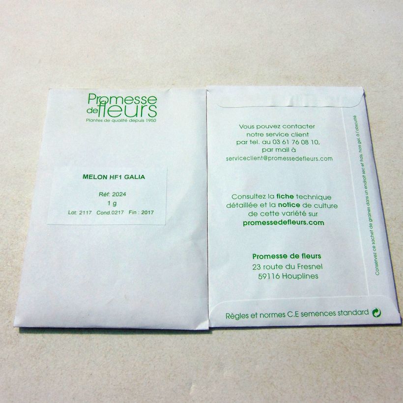 Example of Melone Galia F1 per pack of 20 ? 30 seeds (1g) as you get
