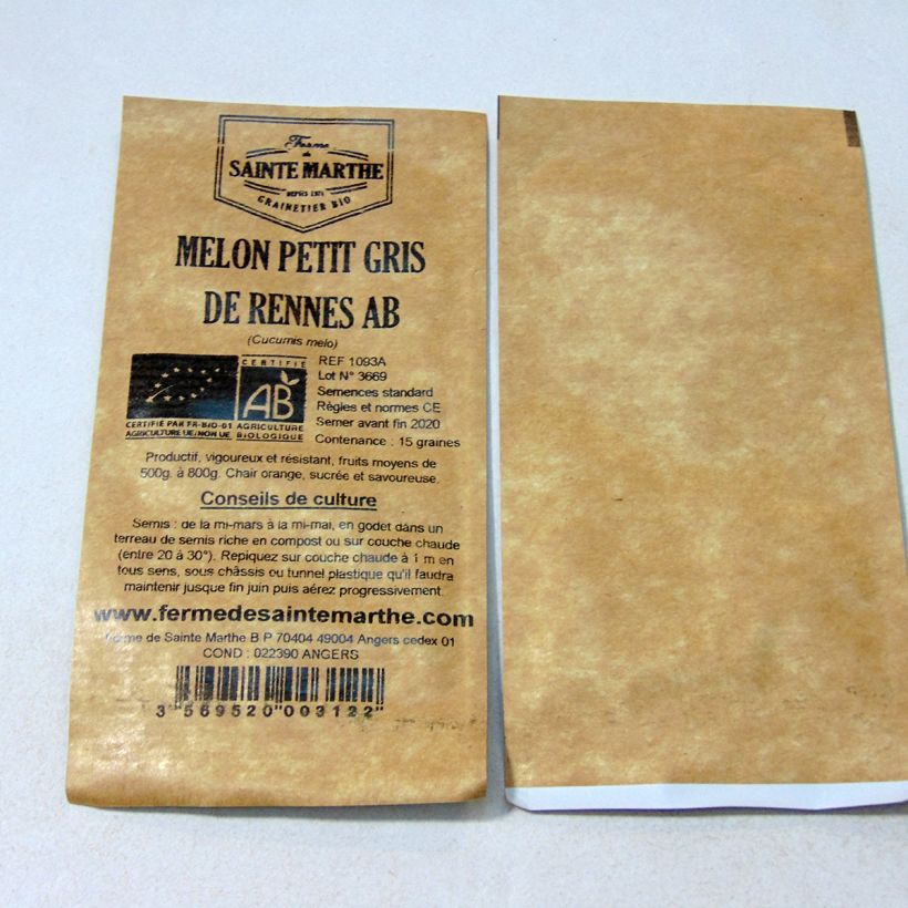 Example of Melone Petit gris de Rennes Bio - Ferme de Sainte Marthe per pack of 15 seeds as you get