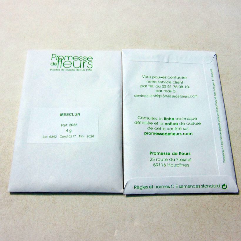 Example of Mesclun Mesclun per pack of 3000 seeds (4g) as you get