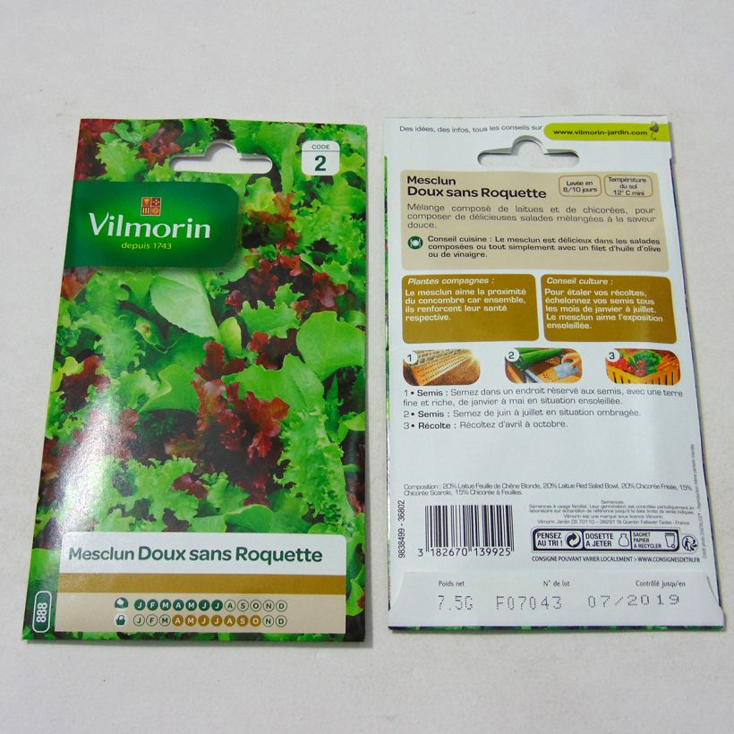 Example of Mesclun Mix 4 per pack of 4000 seeds (5g) as you get