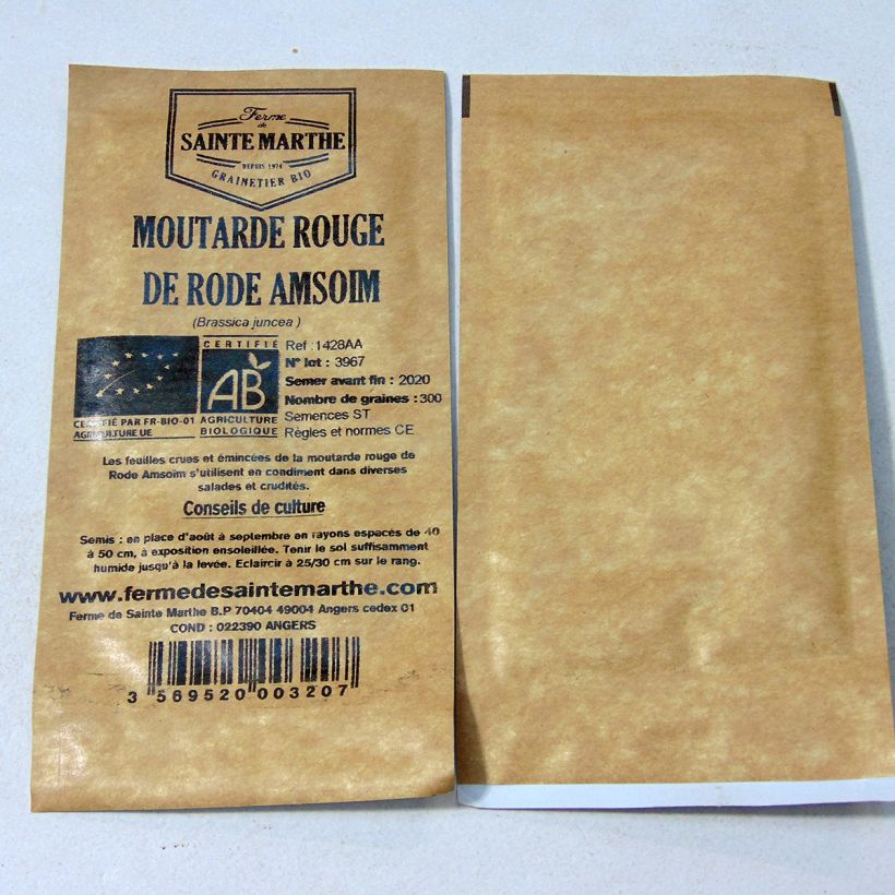 Example of Sarepta-Senf rouge de Rode Amsoïm Bio - Ferme de Sainte Marthe per pack of 300 seeds as you get