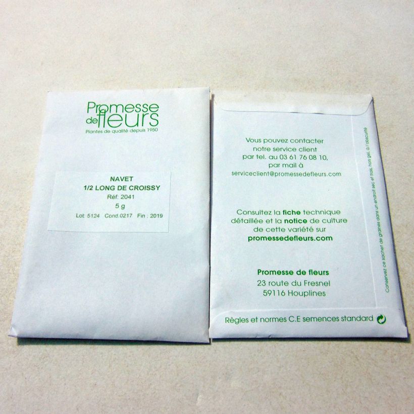 Example of Rübe 1/2 Long De Croissy per pack of 2000 seeds (5g) as you get