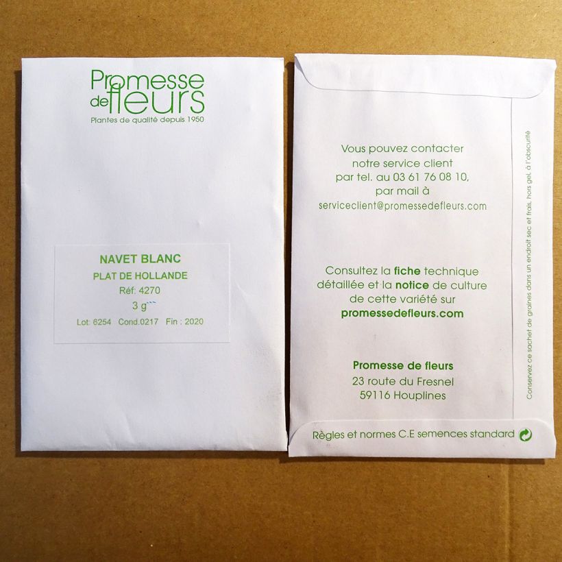Example of Rübe Blanc plat de Hollande per pack of 1200 seeds (3g) as you get