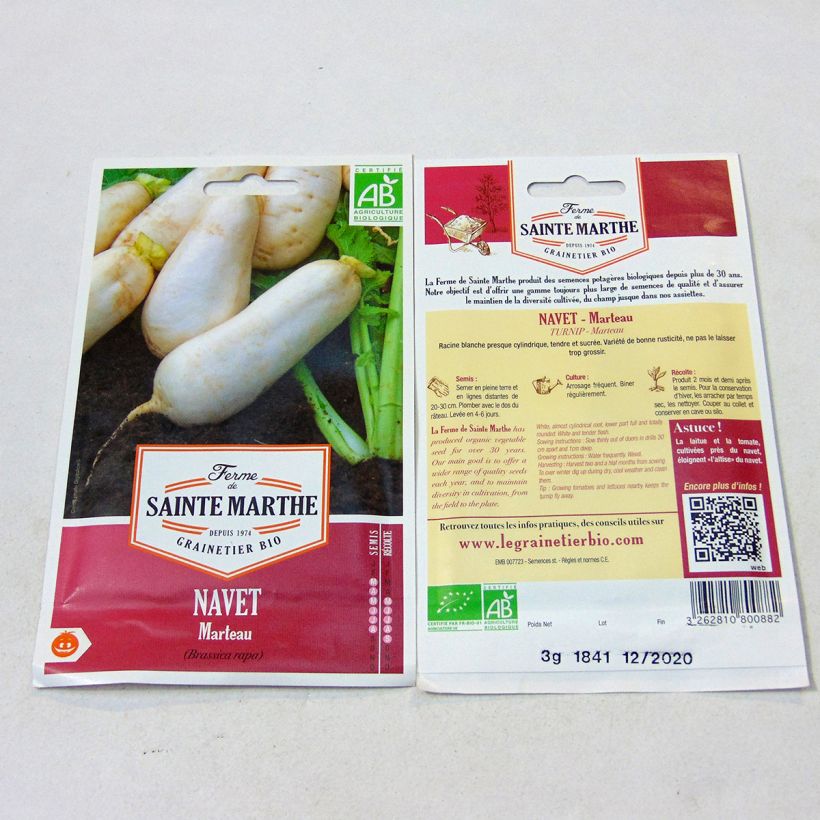 Example of Rübe Marteau Bio - Ferme de Sainte Marthe per pack of 1400 seeds (3g) as you get