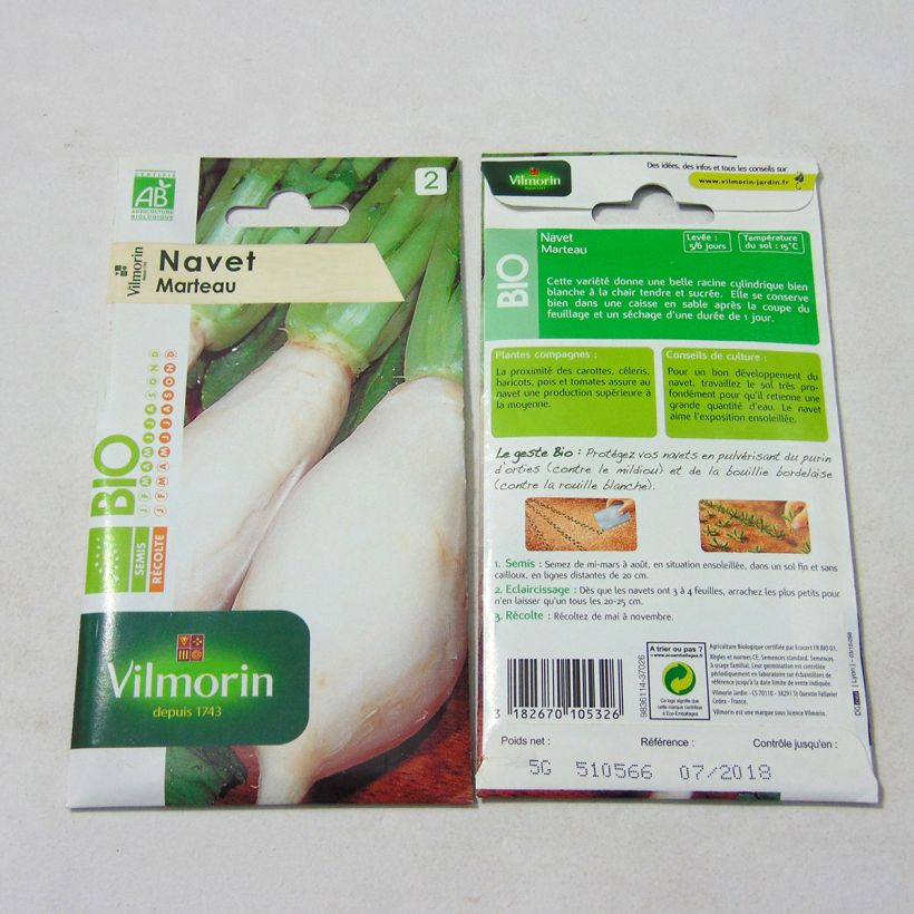 Example of Rübe Marteau Bio - Vilmorin per pack of 2000 seeds (5g) as you get