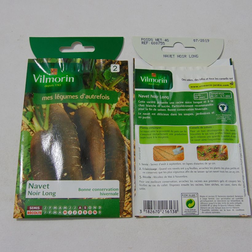 Example of Schwarze Winter-Rettich Noir Long - Vilmorin per pack of 1600 seeds (4g) as you get