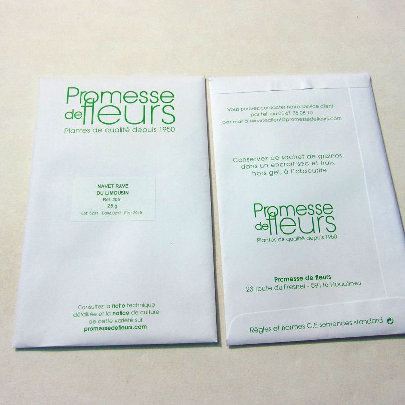 Example of Rübe Rave du Limousin per pack of 7500 seeds (25g) as you get