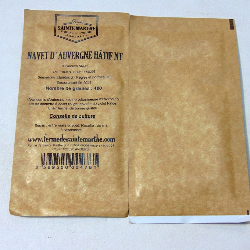 Example of Rübe D'Auvergne Hâtif - Ferme de Sainte Marthe per pack of 400 seeds as you get