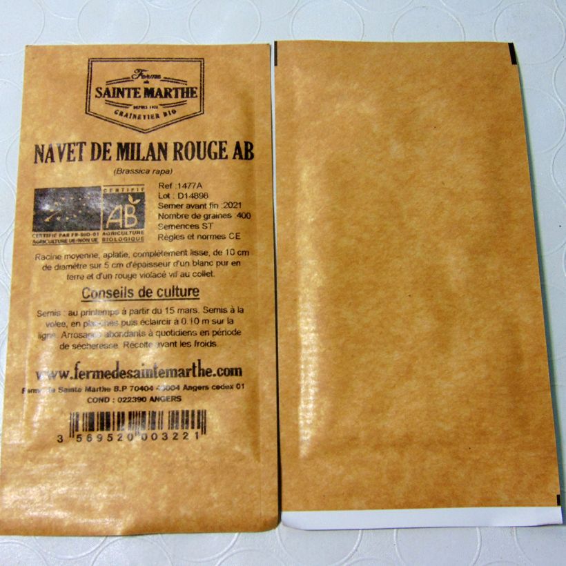 Example of Mairübe Mailänder Milan Rouge Bio - Ferme de Sainte Marthe per pack of 200 seeds as you get