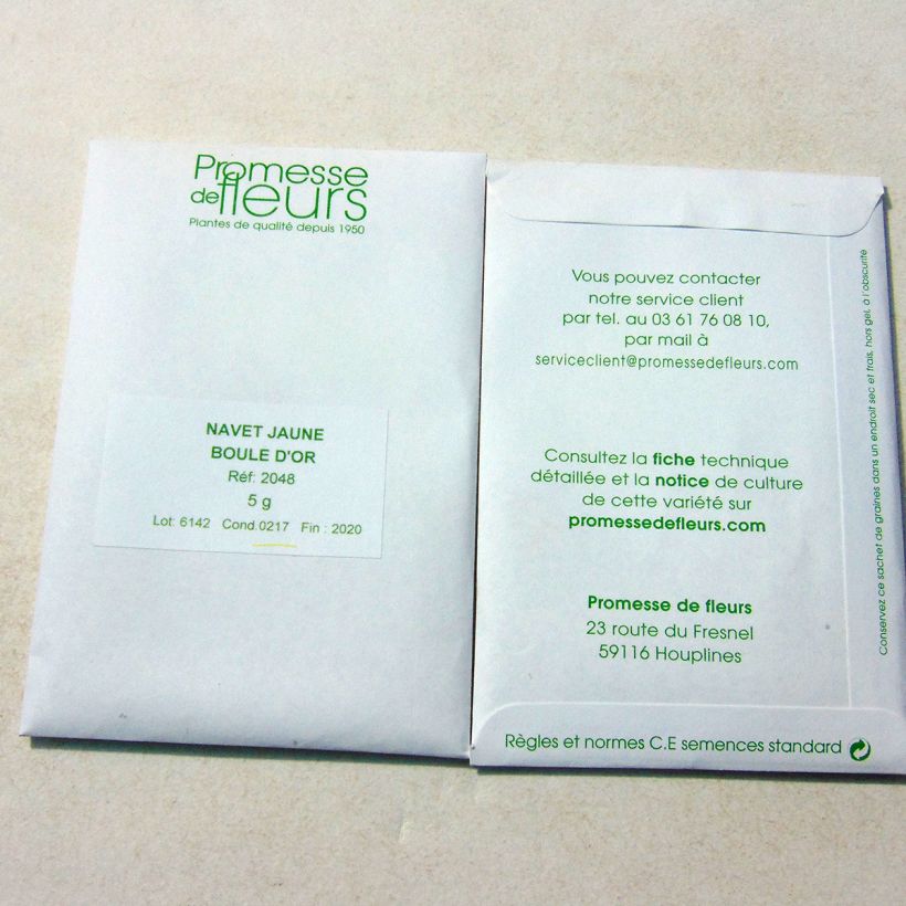 Example of Rübe Boule D'Or per pack of 2000 seeds (5g) as you get
