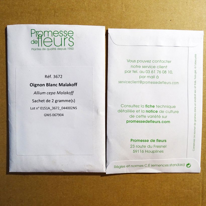 Example of Weiße Zwiebel Malakoff per pack of 550 seeds (2g) as you get