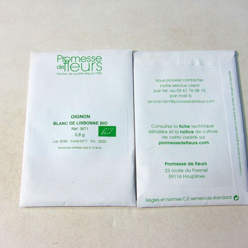 Example of Weiße Zwiebel Blanc de Lisbonne Bio per pack of 200 seeds (0,8g) as you get