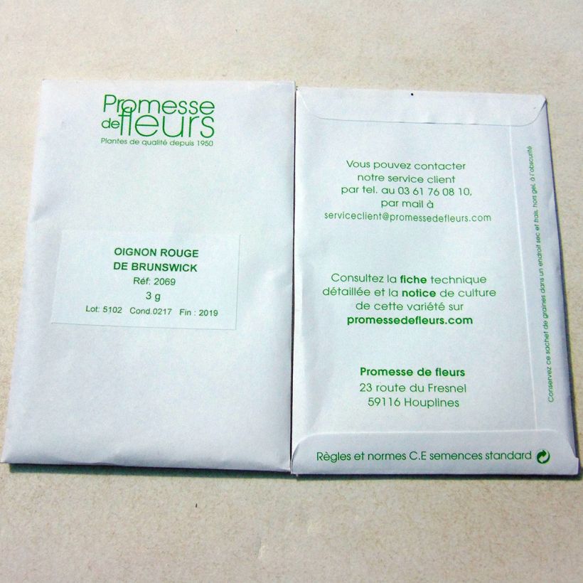 Example of Steckzwiebel Rouge foncé de Brunswick per pack of 600 seeds (3g) as you get