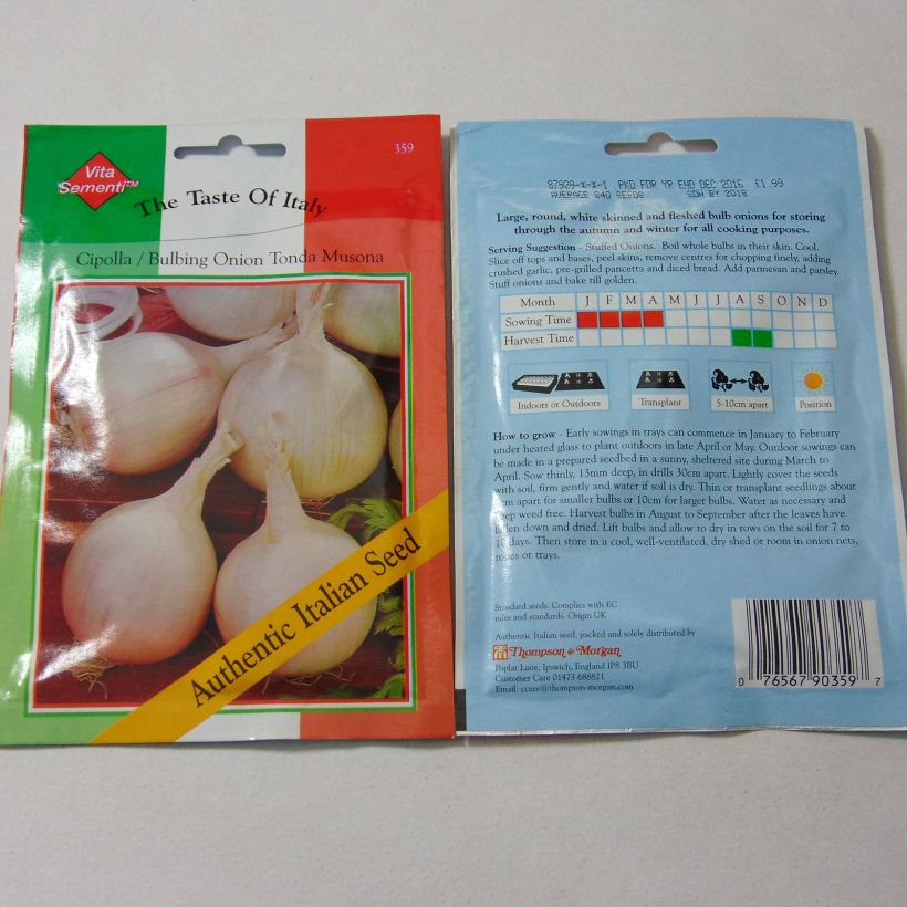 Example of Weiße Zwiebel Tonda Musona per pack of 840 seeds as you get