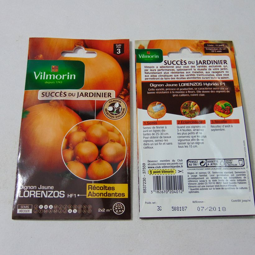 Example of Zwiebel Lorenzos - Vilmorin per pack of 750 seeds (3g) as you get