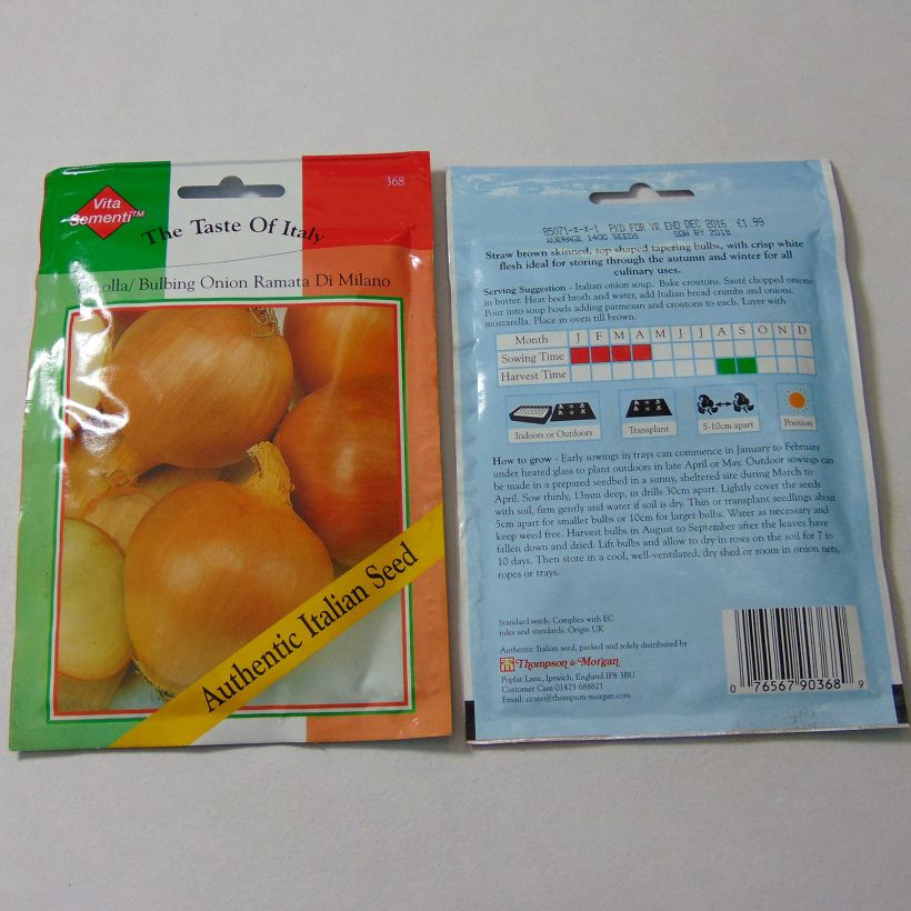 Example of Zwiebel Ramata di Milano per pack of 1400 seeds as you get