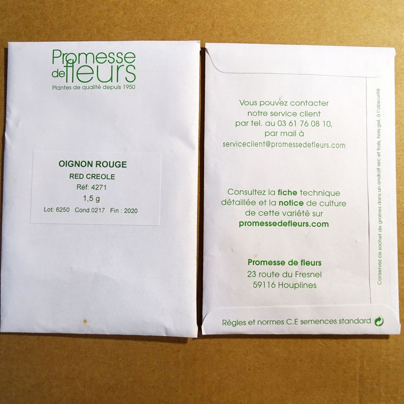 Example of Lauchzwiebel Red Créole per pack of 300 seeds (1,5g) as you get