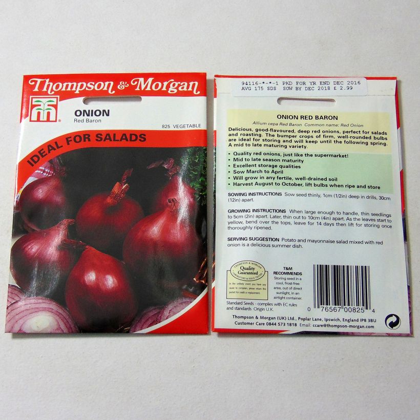 Example of Steckzwiebel Red Baron per pack of 175 seeds as you get