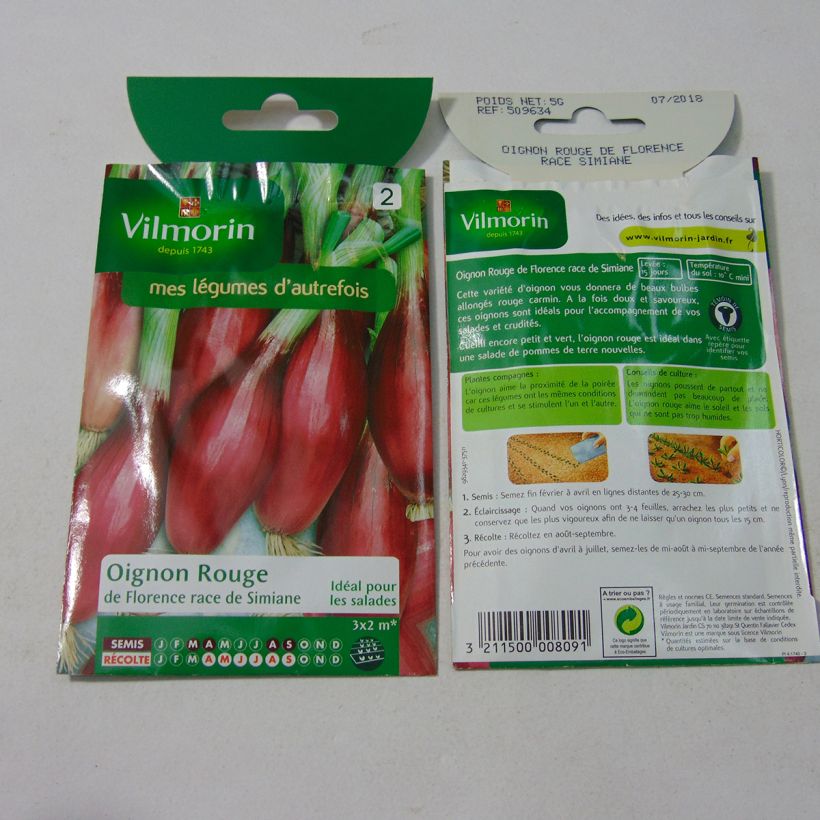 Example of Rote Zwiebel de Florence race de Simiane - Vilmorin per pack of 1250 seeds (5g) as you get