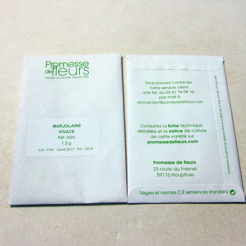 Example of Majoran - Origanum per pack of 2000 seeds (0,3g) as you get