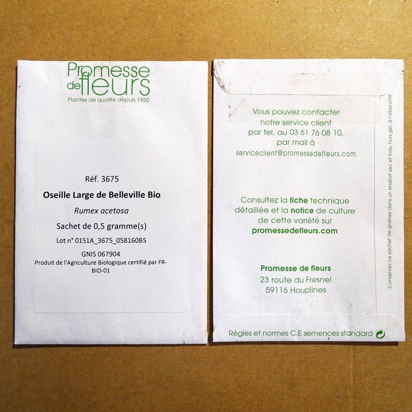 Example of Ampfer De Belleville - Rumex acetosa per pack of 500 seeds (0.5g) as you get
