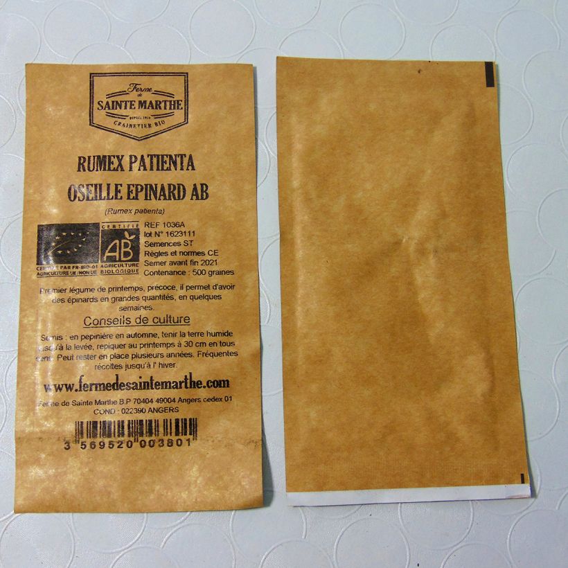 Example of Ampfer - Rumex patienta per pack of 500 seeds (1g) as you get