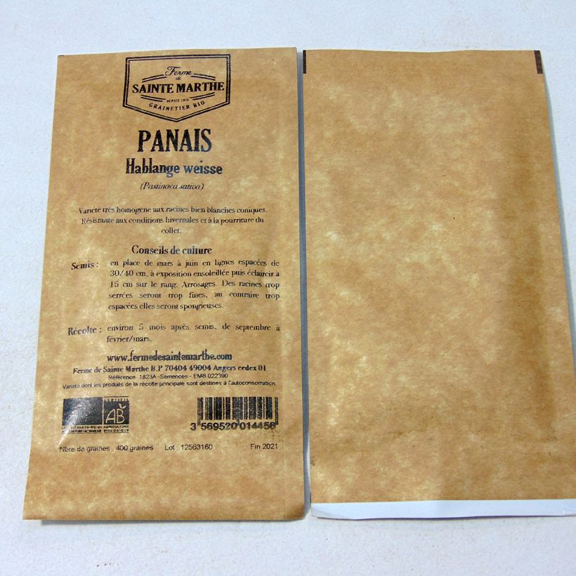 Example of Pastinak Hablange Weisse per pack of 400 seeds (1g) as you get