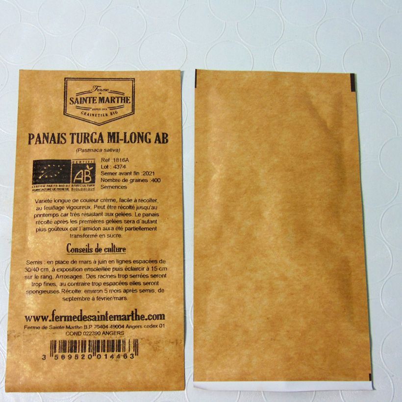 Example of Pastinak Turga mi-long per pack of 400 seeds (2g) as you get