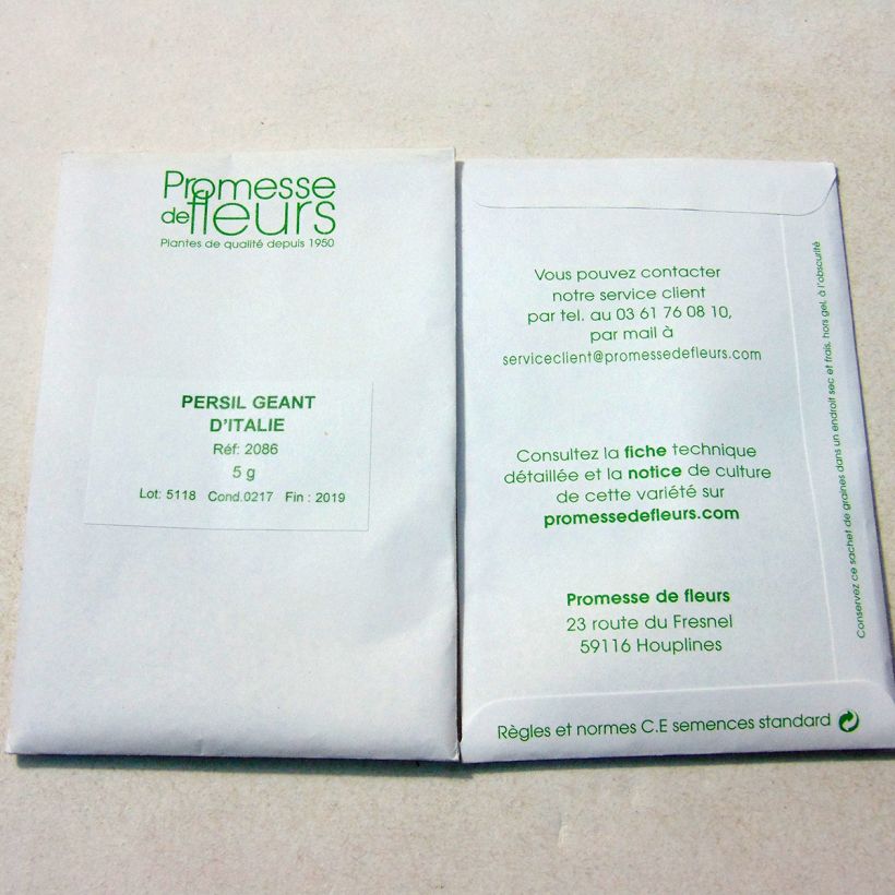 Example of Garten-Petersilie Géant d'Italie per pack of 1700 seeds (5g) as you get