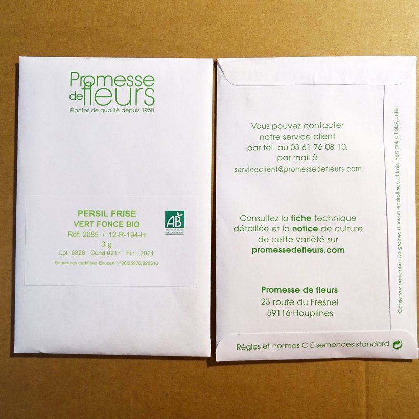 Example of Garten-Petersilie Vert foncé per pack of 2500 seeds (5g) as you get