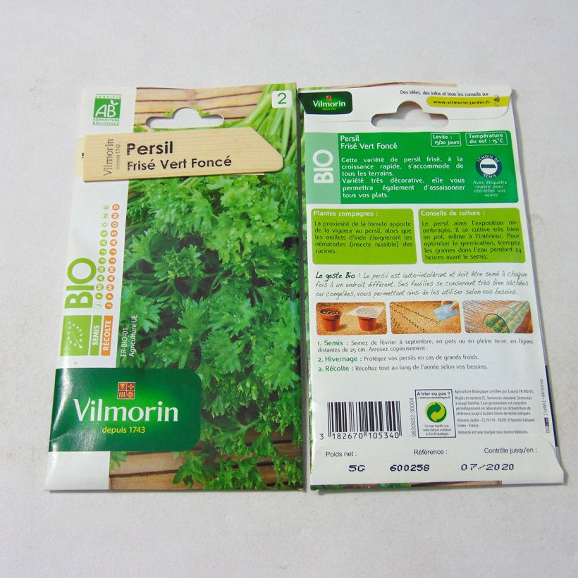 Example of Garten-Petersilie Vert Foncé Bio - Vilmorin per pack of 3000 seeds (5g) as you get