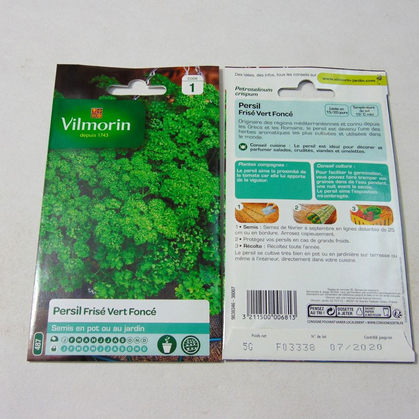 Example of Garten-Petersilie Vert Foncé - Vilmorin per pack of 3000 seeds (5g) as you get