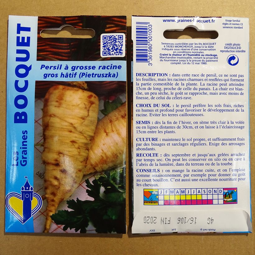 Example of Wurzelpetersilie tuberosum per pack of 2400 seeds (4g) as you get