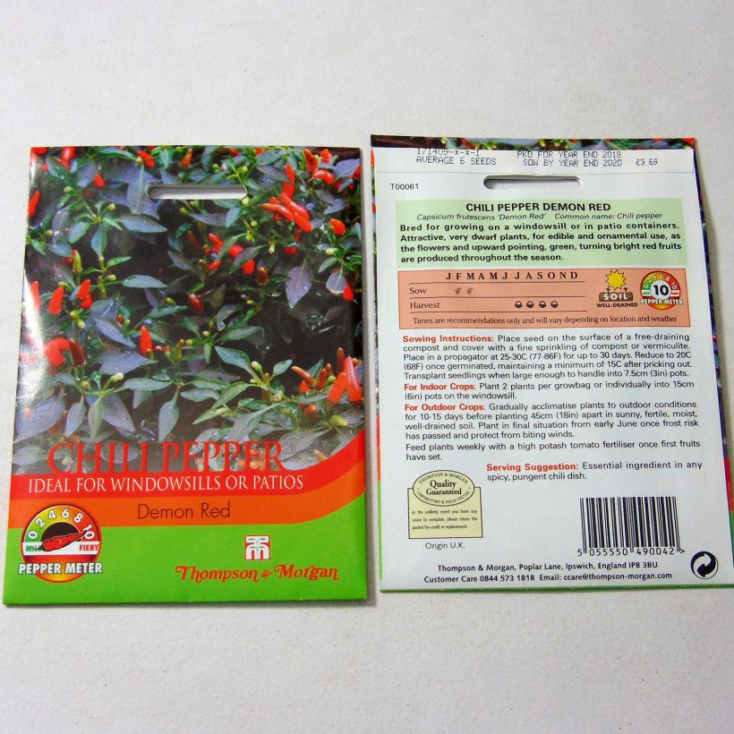 Example of Chili-Pfeffer Demon Red per pack of 8 seeds as you get