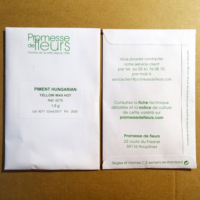 Example of Chili-Pfeffer Hungarian Yellow Wax Hot per 1,5 g seed pack as you get