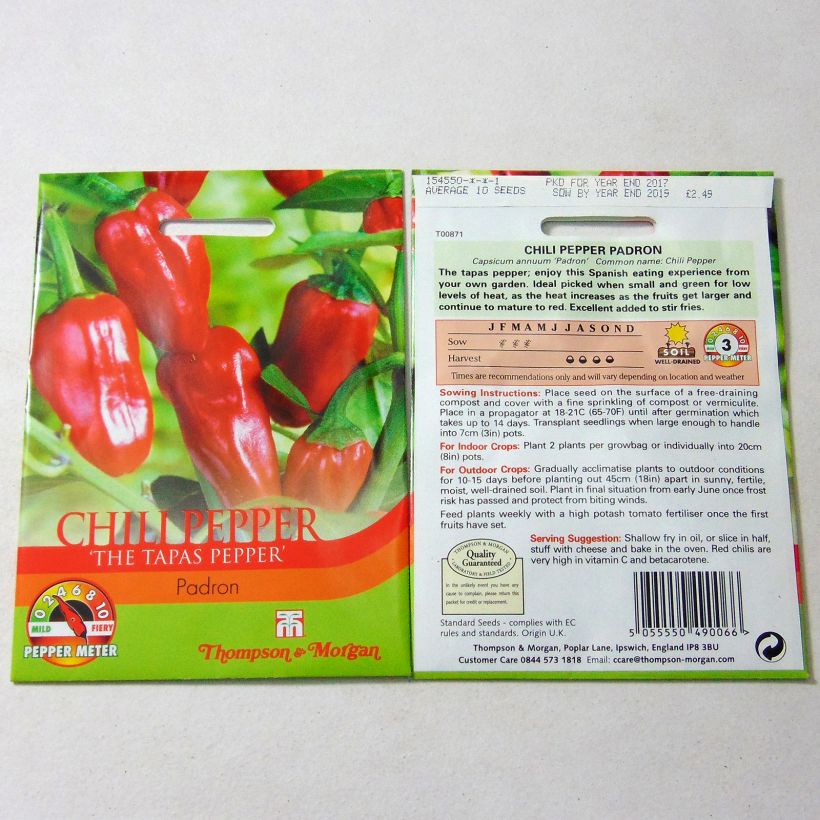 Example of Chili-Pfeffer Padron per pack of 10 seeds as you get