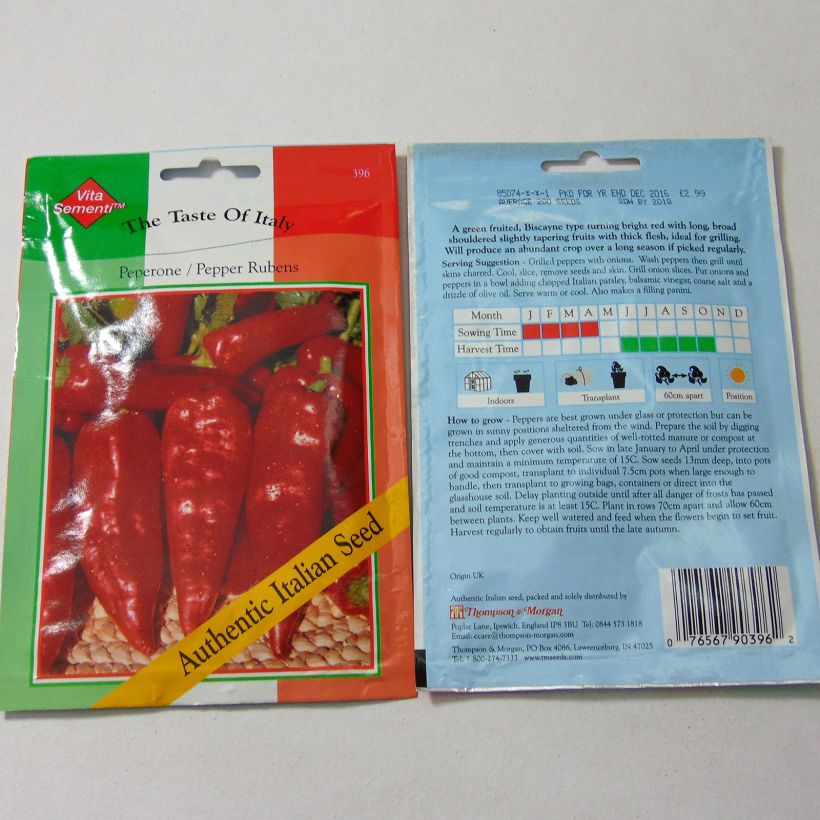 Example of Chili-Pfeffer Rubens Lungo Rosso per pack of 200 seeds as you get