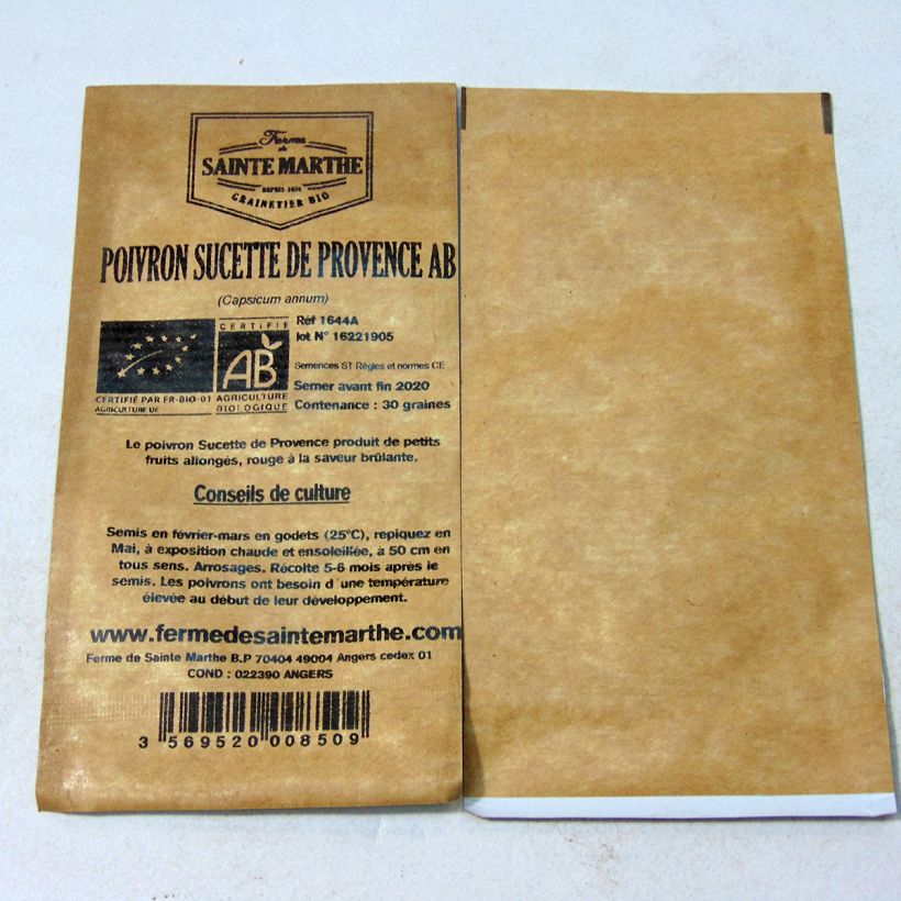 Example of Chili-Pfeffer Sucette de Provence Bio - Ferme de Sainte Marthe per pack of 30 seeds as you get